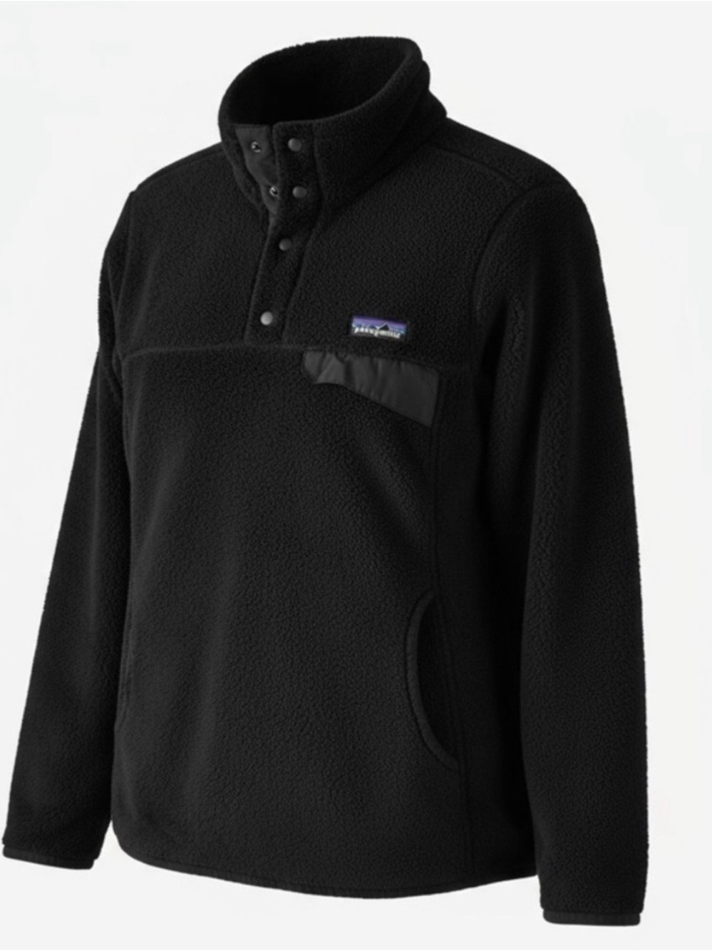 Patagonia fleece quarter snap black